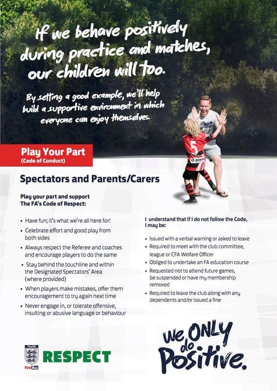 FA Respect: Code of Conduct for Spectators, Parents and Carers